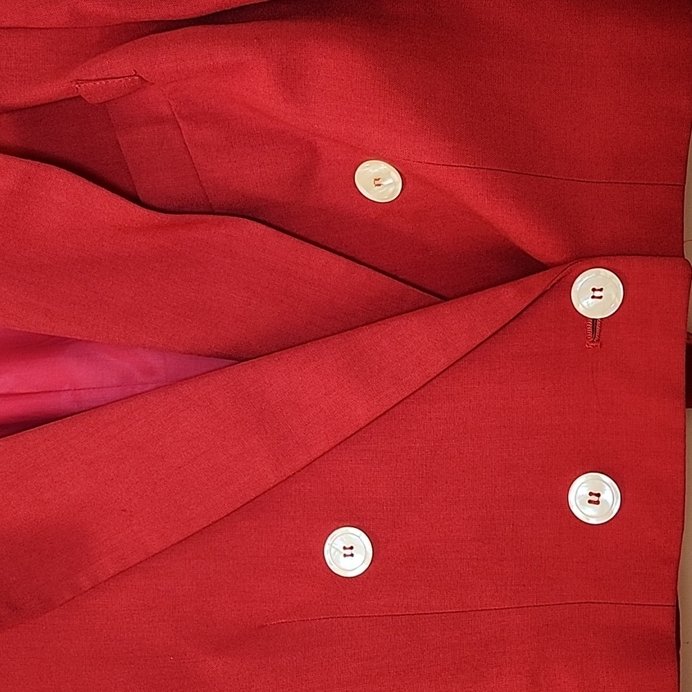 VTG Christian Dior red cropped blazer  Red Double-Breasted Blazer Size 6 - Picture 10 of 16